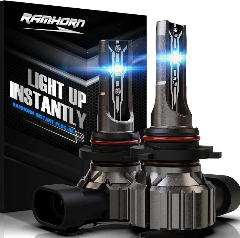 RAMHORN 9005 Bulbs 300 Brightness 6500K Fanless Instant Plug In Fog Light Pack of 2