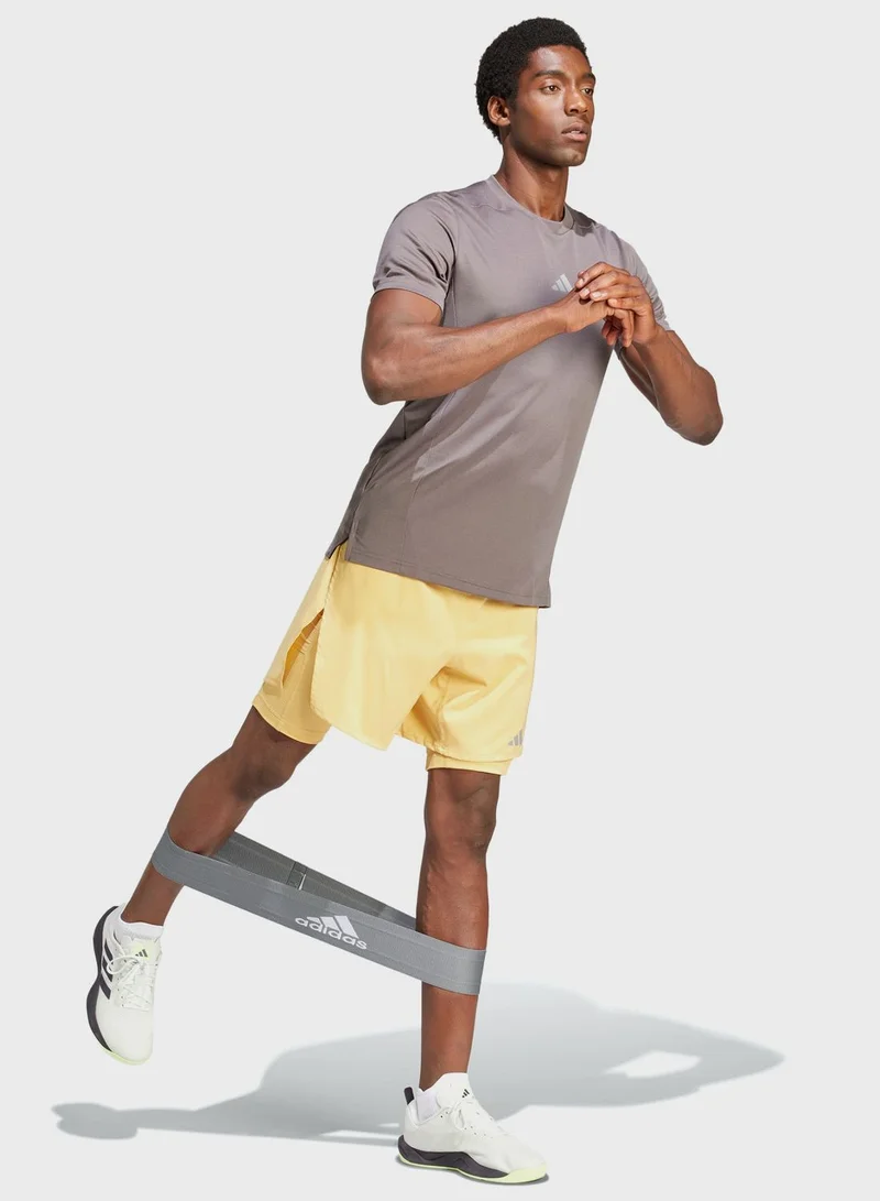 adidas شورت تمرين أساسي بتقنية هيت رادي 2 في 1