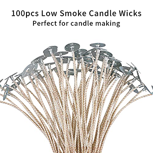 EUPNHY CD Series Candle Wicks for Soy Candles,100pcs CD 10 6" Pretabbed Wicks,Cotton & Paper Wicks for Candle Making. - Image 3