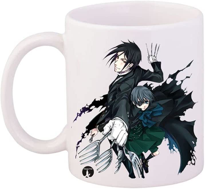 PRINTED Design Black Butler Mug White Black 11ounce