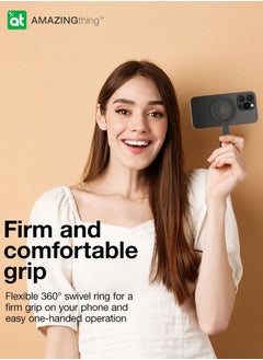AMAZINGthing Titan MAG Magnetic Grip with Adjustable Stand Compatible with MagSafe - Black  - Image 5
