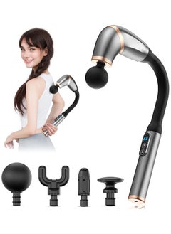 ABJ Massage Gun with Upgraded Extended Handle, Back Massager for Pain Relief Deep Tissue, with 4 Massage Heads, Percussion Massage Gun with 3 Modes & 6 Speed Levels  - Image 1