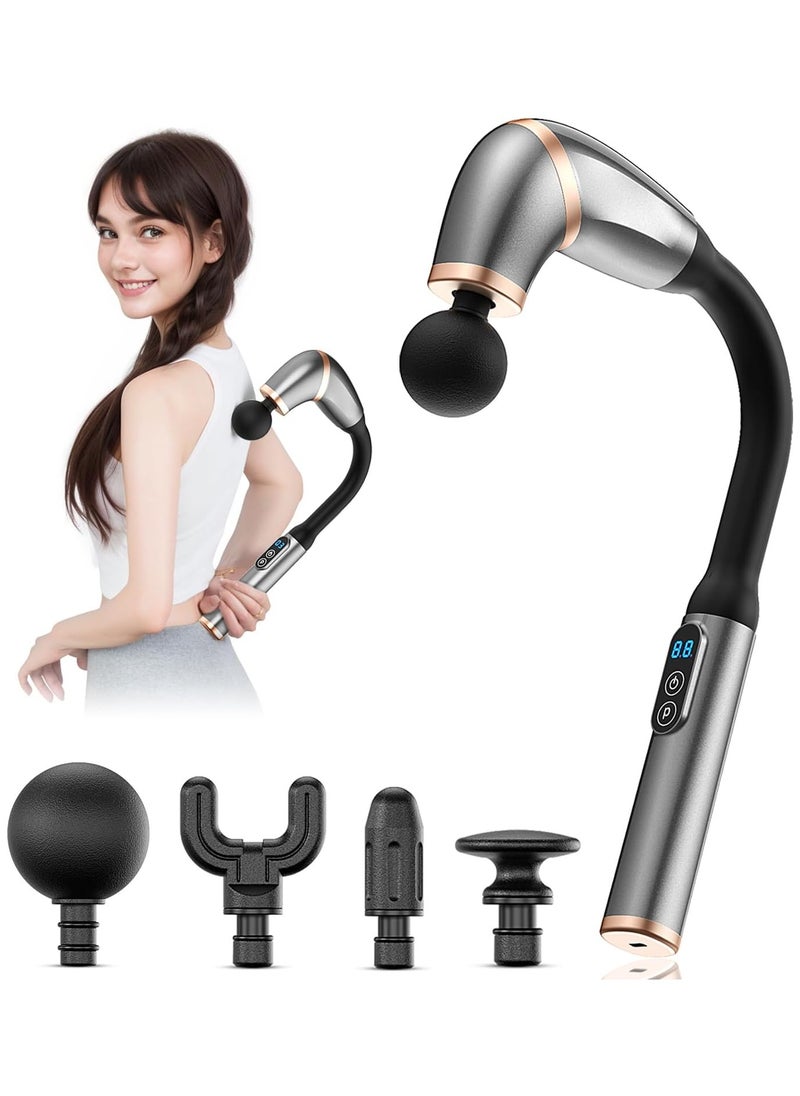 ABJ Massage Gun with Upgraded Extended Handle, Back Massager for Pain Relief Deep Tissue, with 4 Massage Heads, Percussion Massage Gun with 3 Modes & 6 Speed Levels  - Image 1
