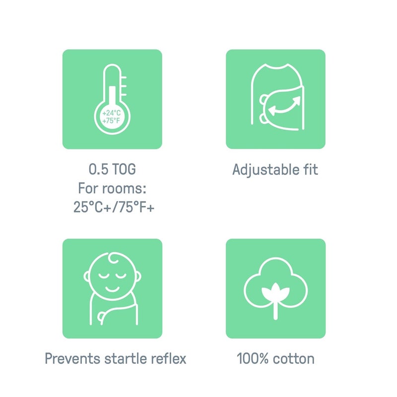 سوادل مي by Ingenuity Original Swaddle, 100% Cotton, Improves Sleep  Calms Startle Reflex, 0-3 Months, 3-Pack - Jungle Drops - Image 2