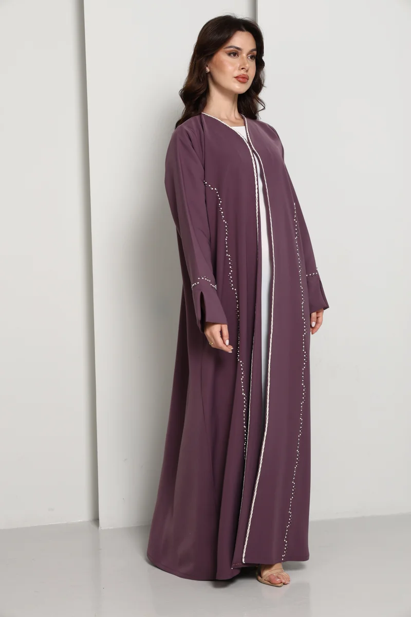 MSquare Fashion  Elegant A-Line Abaya with Thread Work Detailing I Hand-Embellished | Premium Fabric Occasion Wear for Women | Best Price UAE