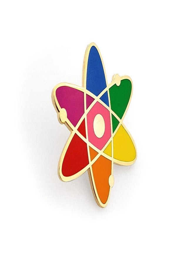 Pinsanity Atomic Symbol Rainbow Enamel Lapel Pin - Image 2