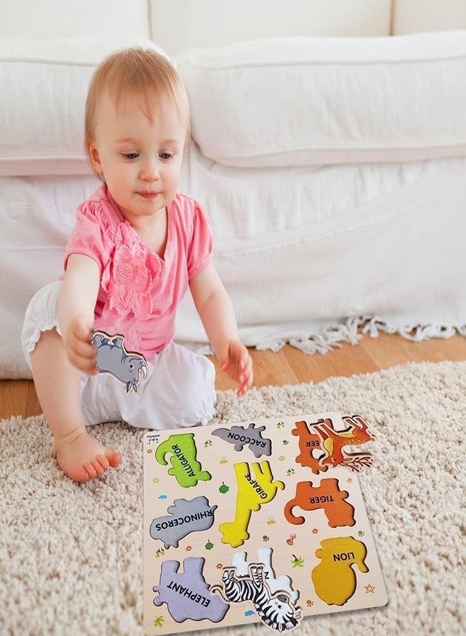 Webby Wooden Animals Montessori Educational Pre-School Puzzle Board Toy For Boys And Girls, Kid - Image 2