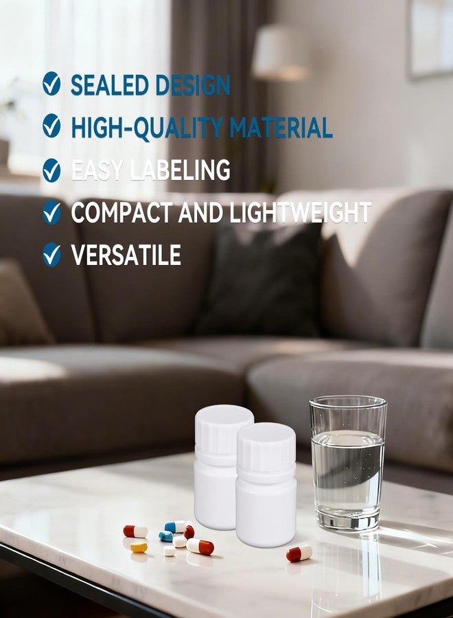 ASEVAT 12 Pack Travel Pill Bottles - White Food Grade Plastic with Screw Caps & Labels, Small Pill Organizer for Pills, Vitamins, Capsules - Image 3
