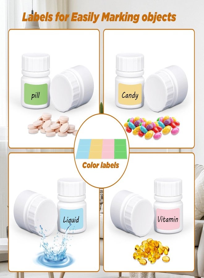 ASEVAT 12 Pack Travel Pill Bottles - White Food Grade Plastic with Screw Caps & Labels, Small Pill Organizer for Pills, Vitamins, Capsules - Image 4