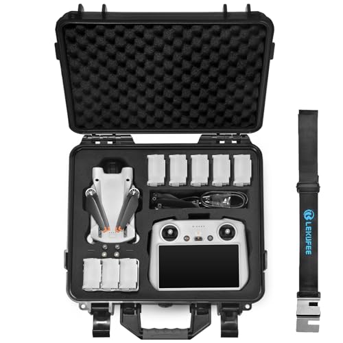 Lekufee Waterproof Hard Case for DJI Mini 4 Pro,Mini 3 Pro / 3 Drone,DJI RC 2, RC N3 / N2 / N1 and other Accessories(Case Only) - Image 1