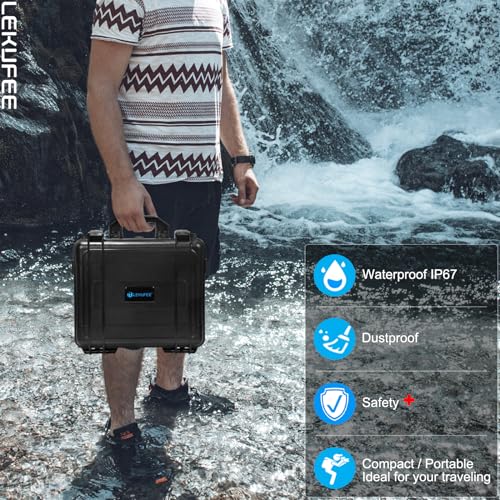 Lekufee Waterproof Hard Case for DJI Mini 4 Pro,Mini 3 Pro / 3 Drone,DJI RC 2, RC N3 / N2 / N1 and other Accessories(Case Only) - Image 5