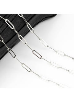Generic 16.4 Feet Stainless Steel Paper Clip Chains for Jewelry Making Necklaces Bracelet Anklet Oval Soldered Link Chain Bulk with Jump Rings Lobster Clasps 14mm×4.5mm  - Image 5