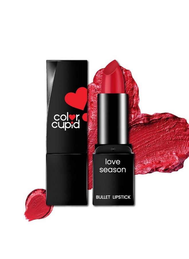 Color Cupid Color Cupid Velvety Intense Color 12-Hour Stay Bullet Lipstick | Infused with Hyaluronic Acid & Jojoba Oil | Transfer proof & Smudge Proof | Love Season | Sunset Crimson | 4.1g  - Image 1