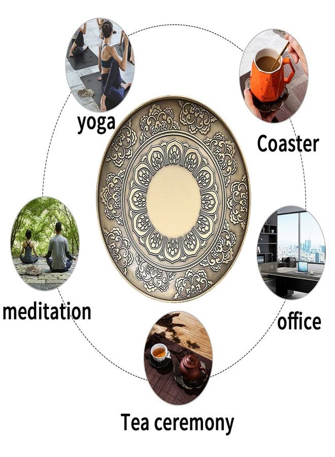 Amitofo Brass Plate Incense Holder Set- 3 in 1 Incense Burner - for Smudging Bowl, Offering Bowl, Incense Burner Holder, Ash Catcher,Jewelry Dish - Image 5