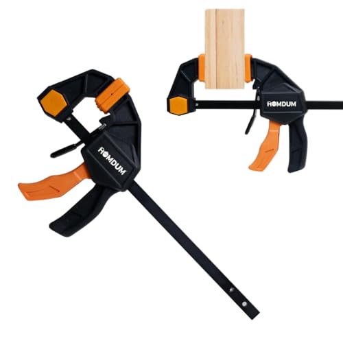 Homdum Quick Grip Bar clamp for woodworking One-Handed Release F type Ratchet clamp wood working size 150 x 60 mm with Durable Nylon Handle & scratchproof rubber grip (6inch) - Image 1