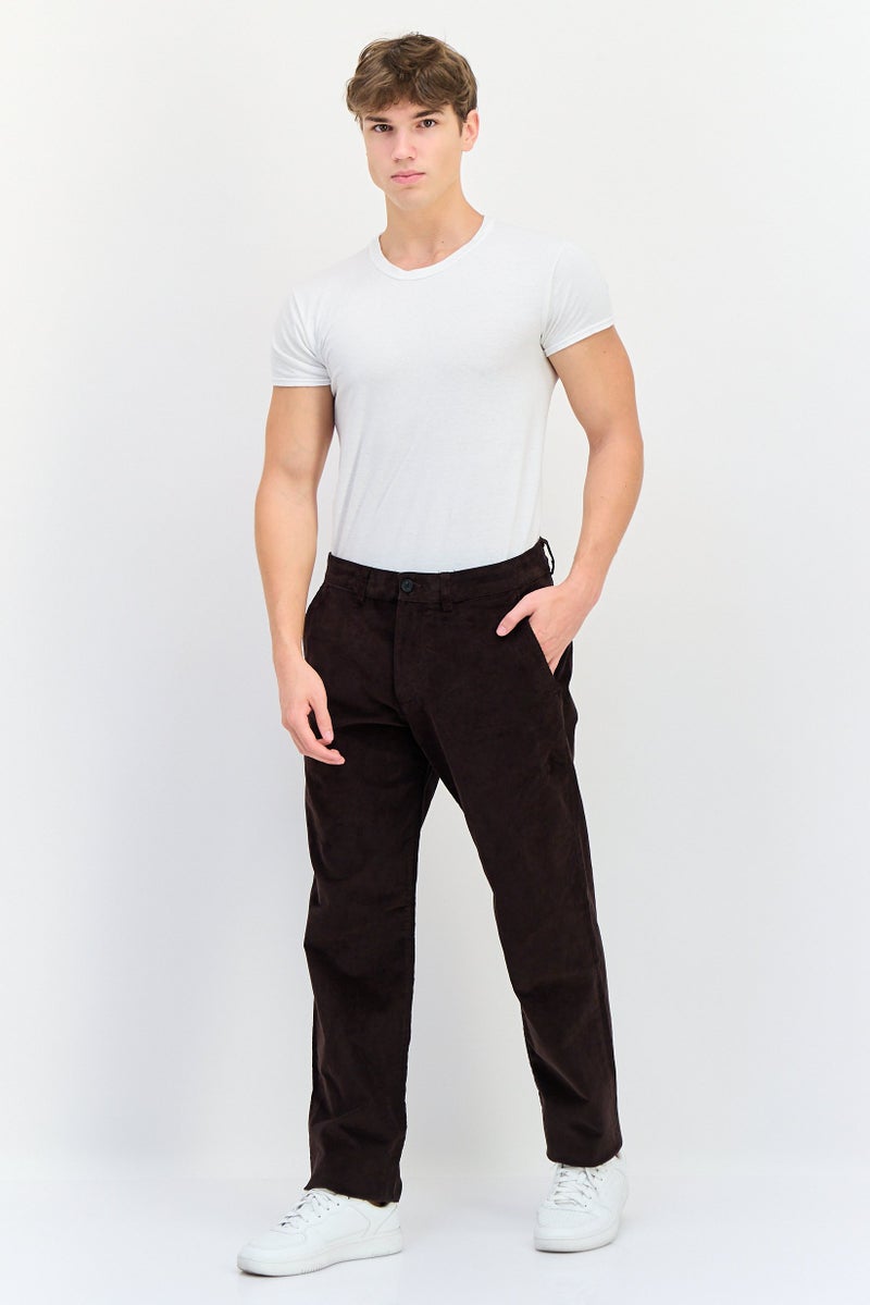 Selected Homme Men Regular Fit Corduroy Pants, Dark Brown - Image 3