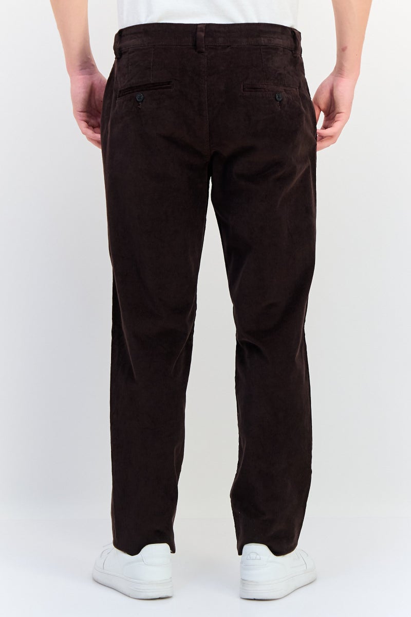 Selected Homme Men Regular Fit Corduroy Pants, Dark Brown - Image 4