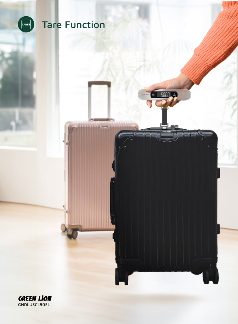 GREEN LION Digital Luggage Scale with Digital Display & Tare Function / 50 Kg Max Capacity / Auto Shut Off / Overload Indicator / Stainless Steel Material / Low Battery Indicator - Silver - Image 3