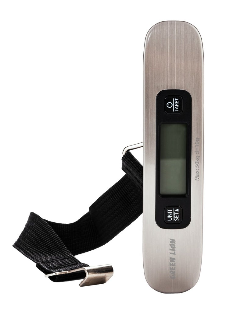 GREEN LION Digital Luggage Scale with Digital Display & Tare Function / 50 Kg Max Capacity / Auto Shut Off / Overload Indicator / Stainless Steel Material / Low Battery Indicator - Silver - Image 1