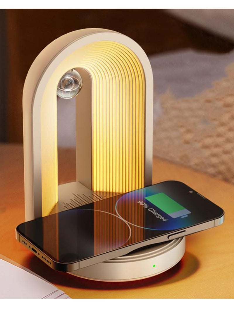 U3 مصباح مكتبي متعدد الوظائف مزود بشاحن لاسلكي بقوة 15 وات ومكبر صوت بلوتوث  - Image 5