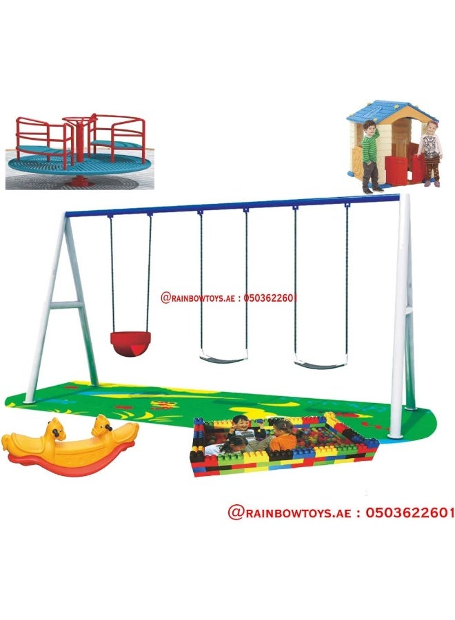 Rainbow Toys RBW TOYS Adventure & Outdoor Playground Equipment All In One Set Slides, Swings for kids toys Offers. Play-Ground Toys Area Size 400x180x230cm. - Image 2