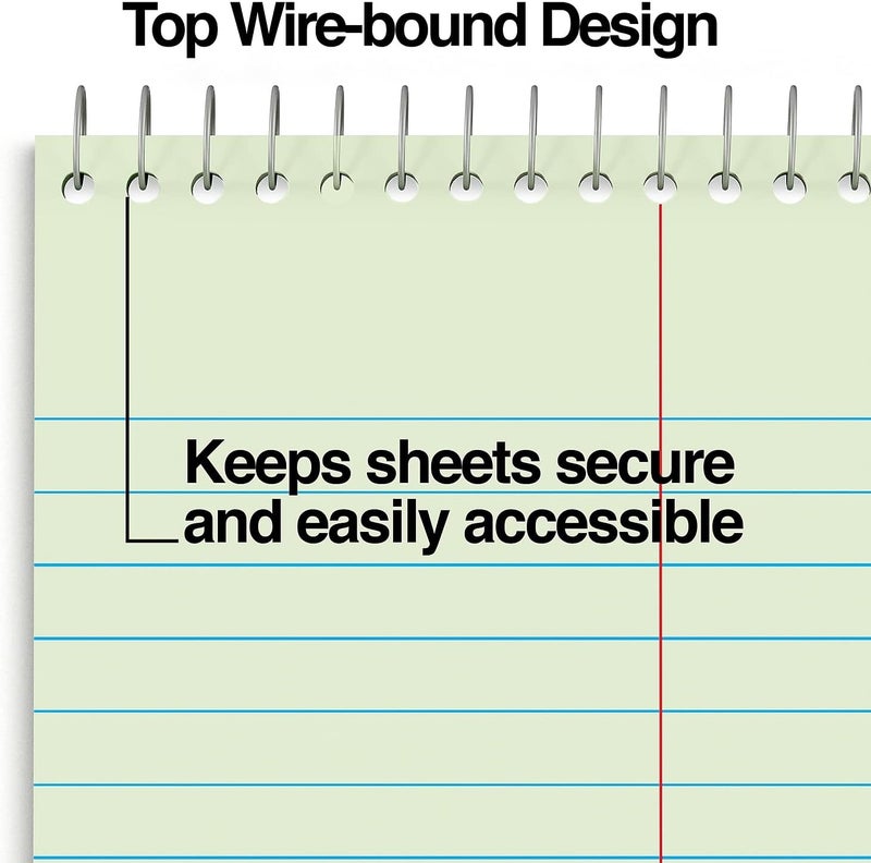Staples Green Paper Steno Pads, Gregg Ruled, 6" x 9", 12/Pack - Image 4