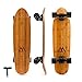 Magneto Mini Cruiser Skateboard Portable Bamboo Mini Longboard DoubleKick Concave Carving Skateboard 275 in x 75 in Deck Bamboo - Image 3