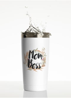 LIT White Tumbler Stainless Steel Mom Boss 