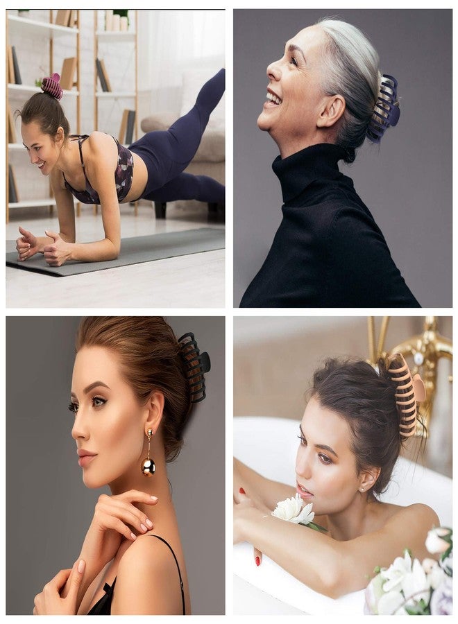 اويزي مشابك شعر كبيرة الحجم من OWIIZI للنساء، 4.3 بوصة، مشابك شعر جامبو غير لامعة، مشابك شعر ذيل حصان مانعة للانزلاق، مشابك تثبيت قوية للشعر الطويل والكثيف للفتيات (عبوة من 4 قطع)... - Image 5