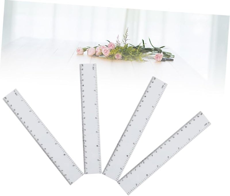 4Pcs Plastic Straight Ruler Set Dual Scale in Centimeters for School Office and Home - Image 3