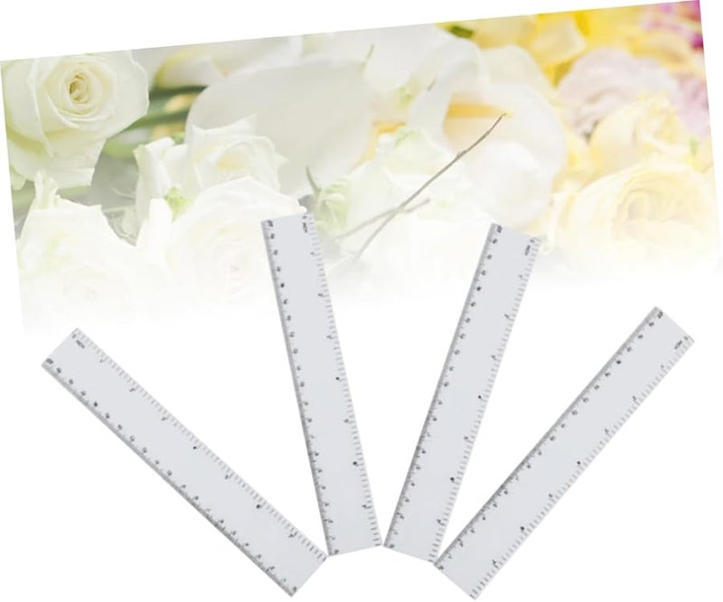 4Pcs Plastic Straight Ruler Set Dual Scale in Centimeters for School Office and Home - Image 4