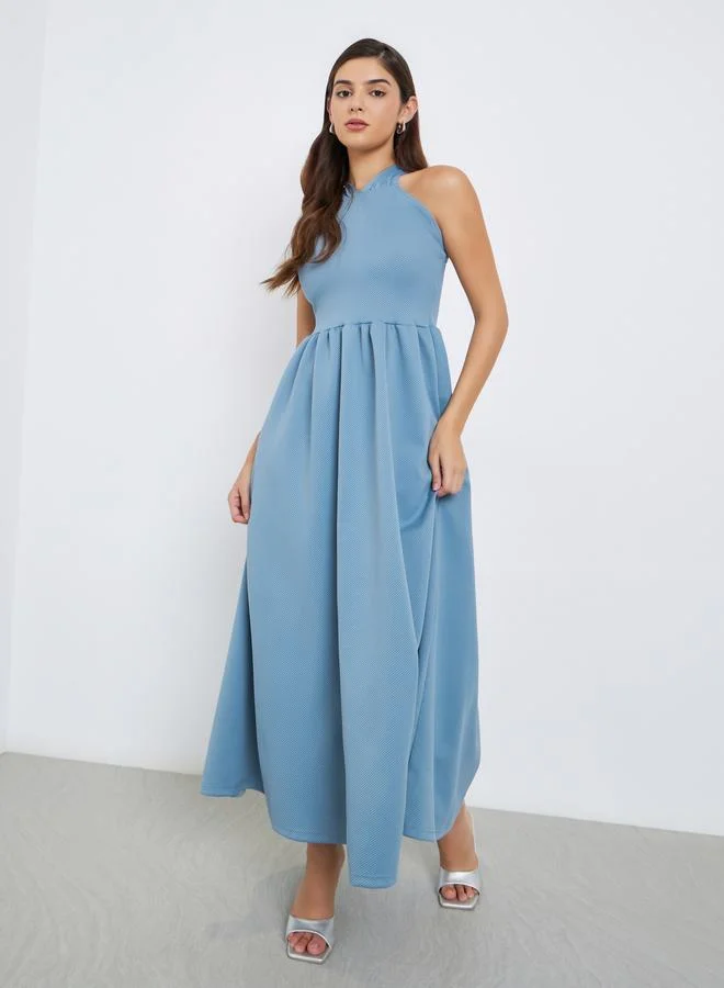 Styli Styli Women Light Blue Cross Back Maxi Dress