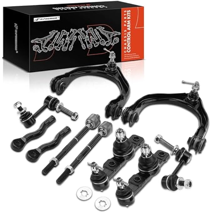 ريحني مجموعة من 10 ذراع تحكم علوي، ذراع تمايل أمامي، رابط كرة، مفصل كروي سفلي، نهاية قضيب الربط الداخلي الخارجي، متوافق مع لكزس GS300 2006، GS350، Gs450H 20072011 GS430 20062007 GS460 20082011 - Image 1