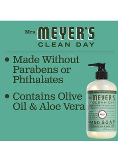 MRS. MEYER'S CLEAN DAY Liquid Hand Soap, Cruelty Free and Biodegradable Hand Wash Made with Essential Oils, Basil Scent, 12.5 oz - Pack of 6 - pzsku/ZB59A6F432E3B1405E65AZ/45/_/1740662170/6d3e5bdd-eaa9-448d-9c35-c4716a9e377a