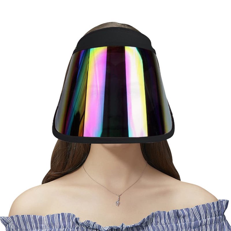 VIOKKO Face_Shield Protector Sun Visor Hat UV Protection Summer Sun Cap Great for Oudtoor Hiking Camping Golf Tennis Cycling Black - Image 1
