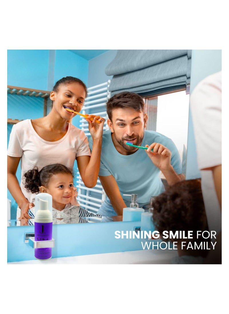 JAN LONDON - JL Purple Radiance Teeth Whitening Foam: V34 Stain Corrector & Brightening Formula - Unveil Your Best Smile with Our Advanced Dental Care Product  50ml - Image 1