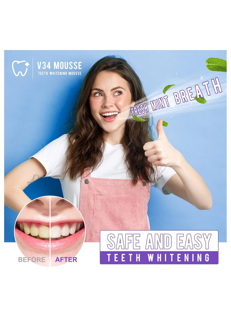 JAN LONDON - JL Purple Radiance Teeth Whitening Foam: V34 Stain Corrector & Brightening Formula - Unveil Your Best Smile with Our Advanced Dental Care Product  50ml - Image 1