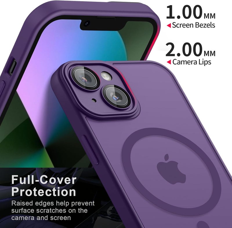 Demark Magnetic for iPhone 13 Case, [Compatible with MagSafe][10 FT Military Grade Drop Protection] [Dual Layer Structure Protection] Non-Slip Heavy Duty Full-Body Shockproof iPhone 13 Cover (Purple) - Image 2