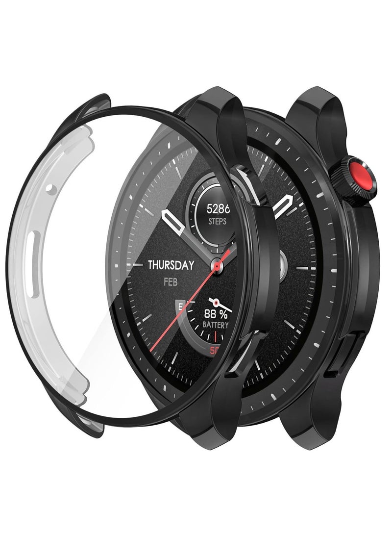 Case Compatible with Amazfit GTR 4 / GTR4 Pro Case Watch Soft TPU Shockproof Cover Slim Guard Thin Bumper Shell Protector (Black) - Image 1