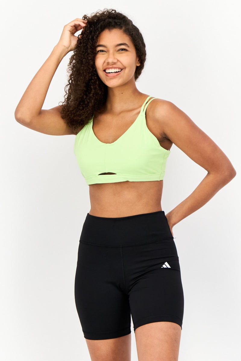 Adidas Women Plain Padded Sports Bra, Green - Image 1