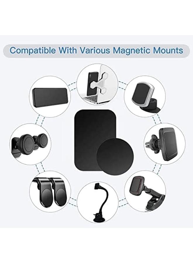erorex 12Pcs Universal Metal Plate Magnetic Phone Car Mount With 3M Adhesive Compatible With Magnetic Mounts 6 Rectangular And 6 Round  - Image 3