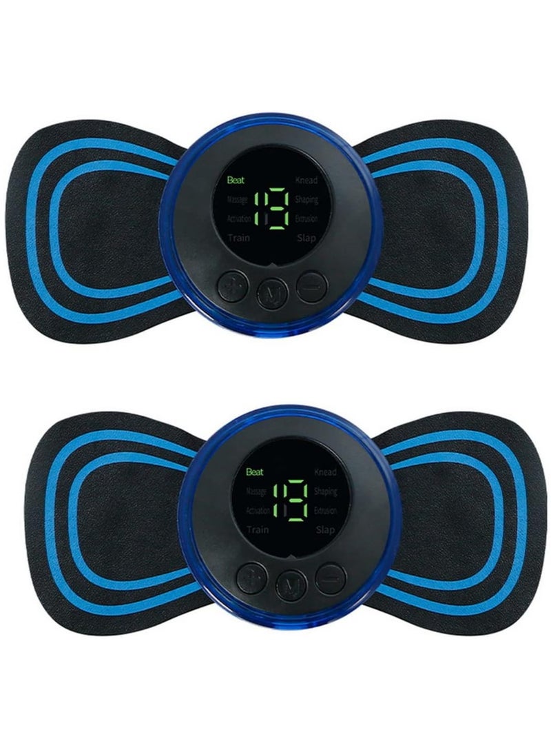 Loquat New Edition Microcurrent Ems Portable Massage Device for 2 Pcs Ems Lymphatic Drainage Massager for Neck Shoulder Limbs 8 Modes 19 Levels Cordless - Image 1