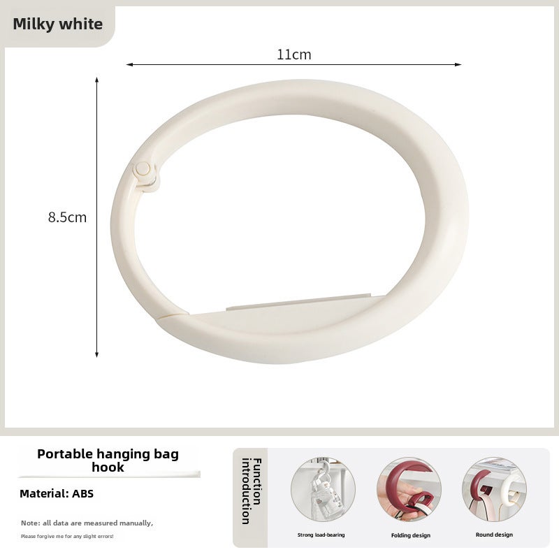 No-Drill Student Backpack Hanger Milky White 