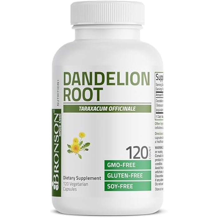 Bronson Dandelion Root High Potency Supplement, Supports Overall Good Health & Well-Being, Traditional Diuretic Herb - Non-GMO, 120 Vegetarian Capsules - Image 2