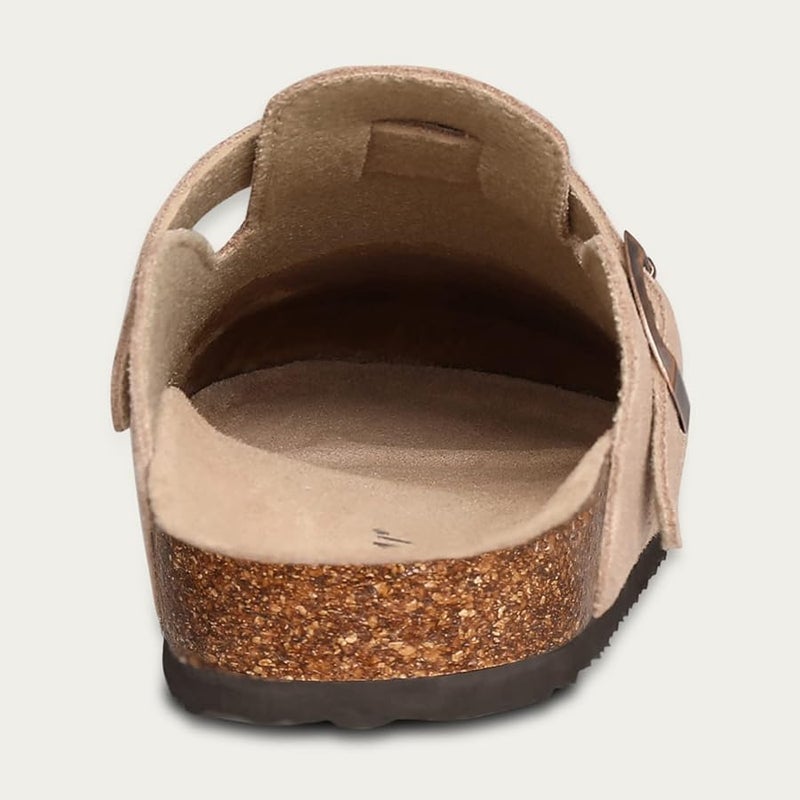 KIDMI Women‘s Suede Clogs Leather Mules Cork Footbed Sandals Potato Shoes with Arch Support - Image 5