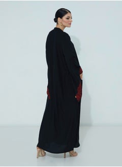 Rosette Abaya Abaya with Embroidery Red Palestine  - Image 3
