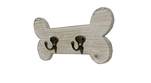 dwellington Vintage Style Dog Bone Hook Wall Mounted Coat Rack Rustic Wall Hanging Leash Holder - Image 2
