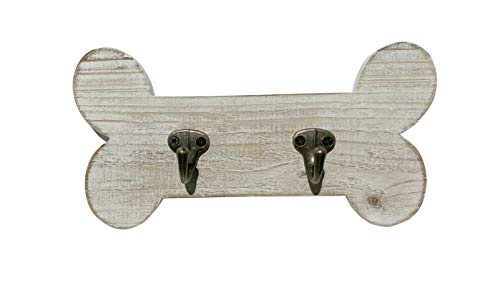 dwellington Vintage Style Dog Bone Hook Wall Mounted Coat Rack Rustic Wall Hanging Leash Holder - Image 1