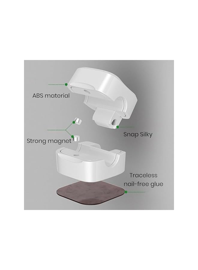 Green Tiger Magnetic Cable Clips,Cable Smooth Adjustable Cord Holder, Under Desk Cable Management,Adhesive Wire Holder Keeper Organizer for Home Office Desk Phone Car Wall Desktop Nightstand,6PCS,White - Image 3