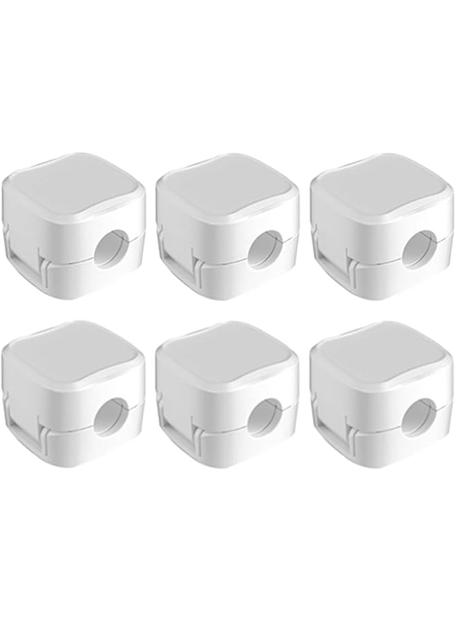 Green Tiger Magnetic Cable Clips,Cable Smooth Adjustable Cord Holder, Under Desk Cable Management,Adhesive Wire Holder Keeper Organizer for Home Office Desk Phone Car Wall Desktop Nightstand,6PCS,White - Image 1